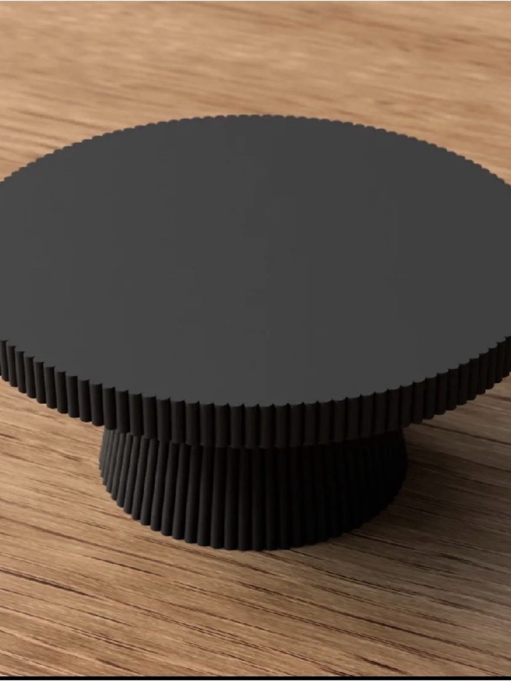 Black Decorative Ribbed Pedestal Cake Stand -